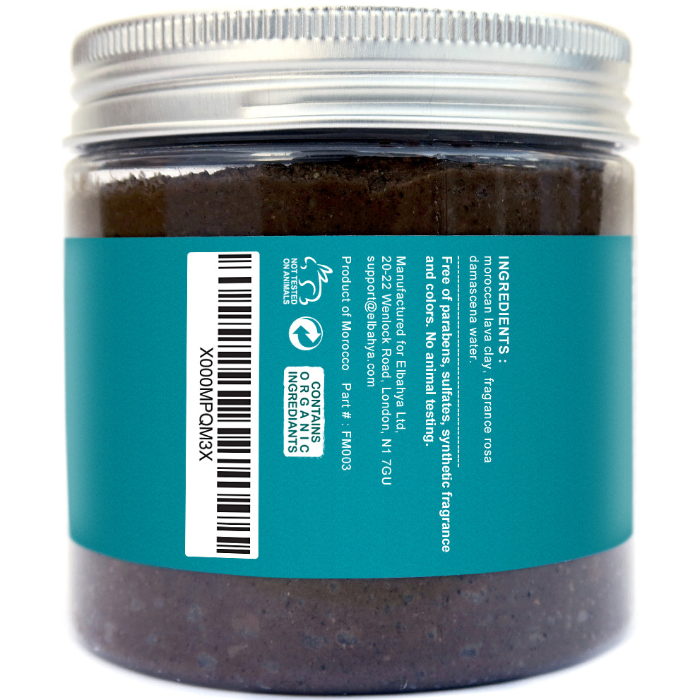 Moroccan Rhassoul Clay wIth Rose Water Detox Clay Mask For Face & Hair