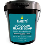 Elbahya Moroccan Black Soap for Hammam With Eucalyptus and Olive 2.20 lbs/1kg