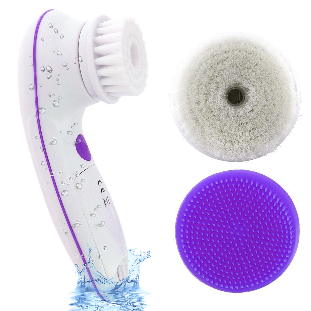 Facial Brush with 1 Nylon and 1 Silicone Brush Head